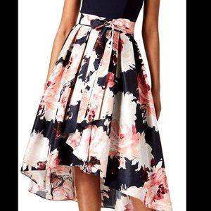 Navy & Floral High-Low Cocktail Dress - Size 14